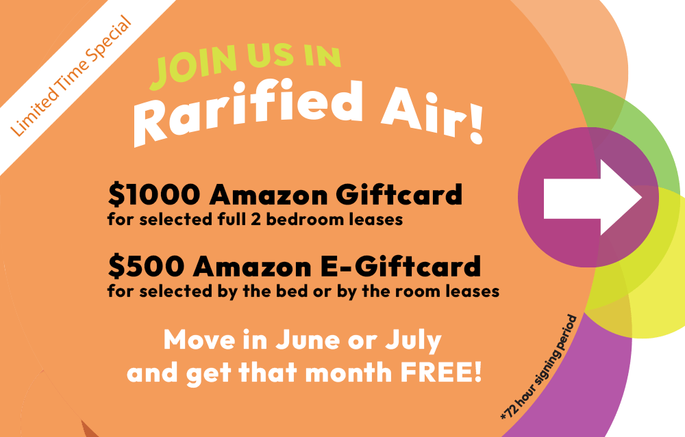 STUDENT HOUSING SPECIAL for Berkeley New Apartments. Amazon gift card when you sign lease in June or July