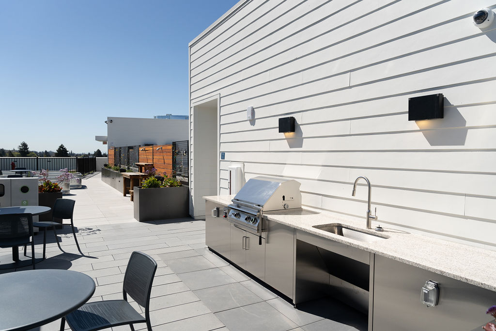 grilling area on new rooftop